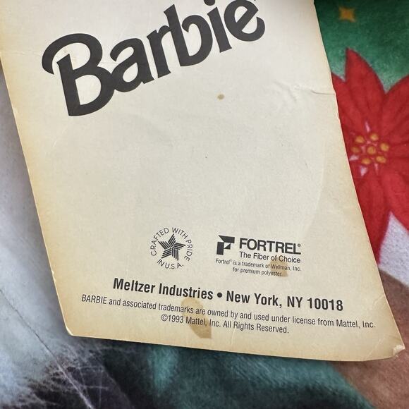 Barbie Toddler Girls VINTAGE 1993 Holiday Pajama Zip up Sleeper Size 2 New w Tag - Picture 6 of 9